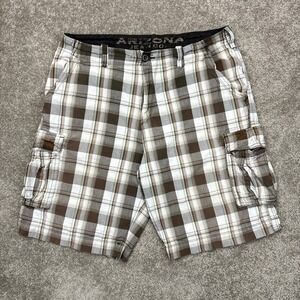 Vintage Y2K Arizona Jean Co Baggy Plaid Cargo Shorts Size 38